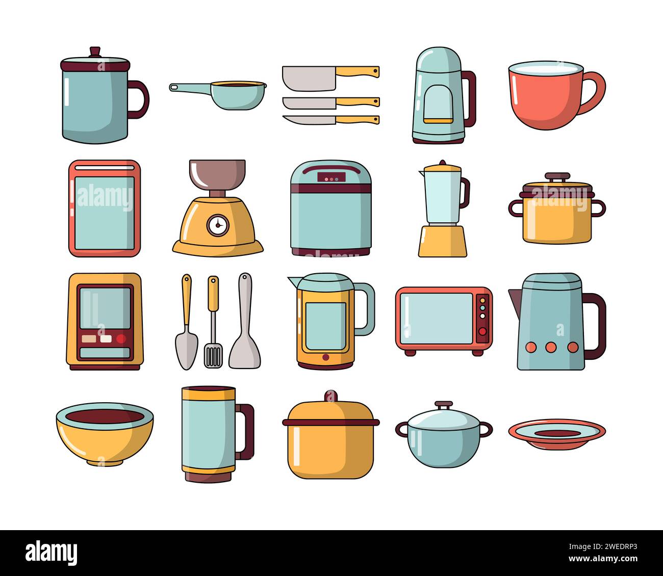 set of kitchenware icon vector illustration element Stock Vector