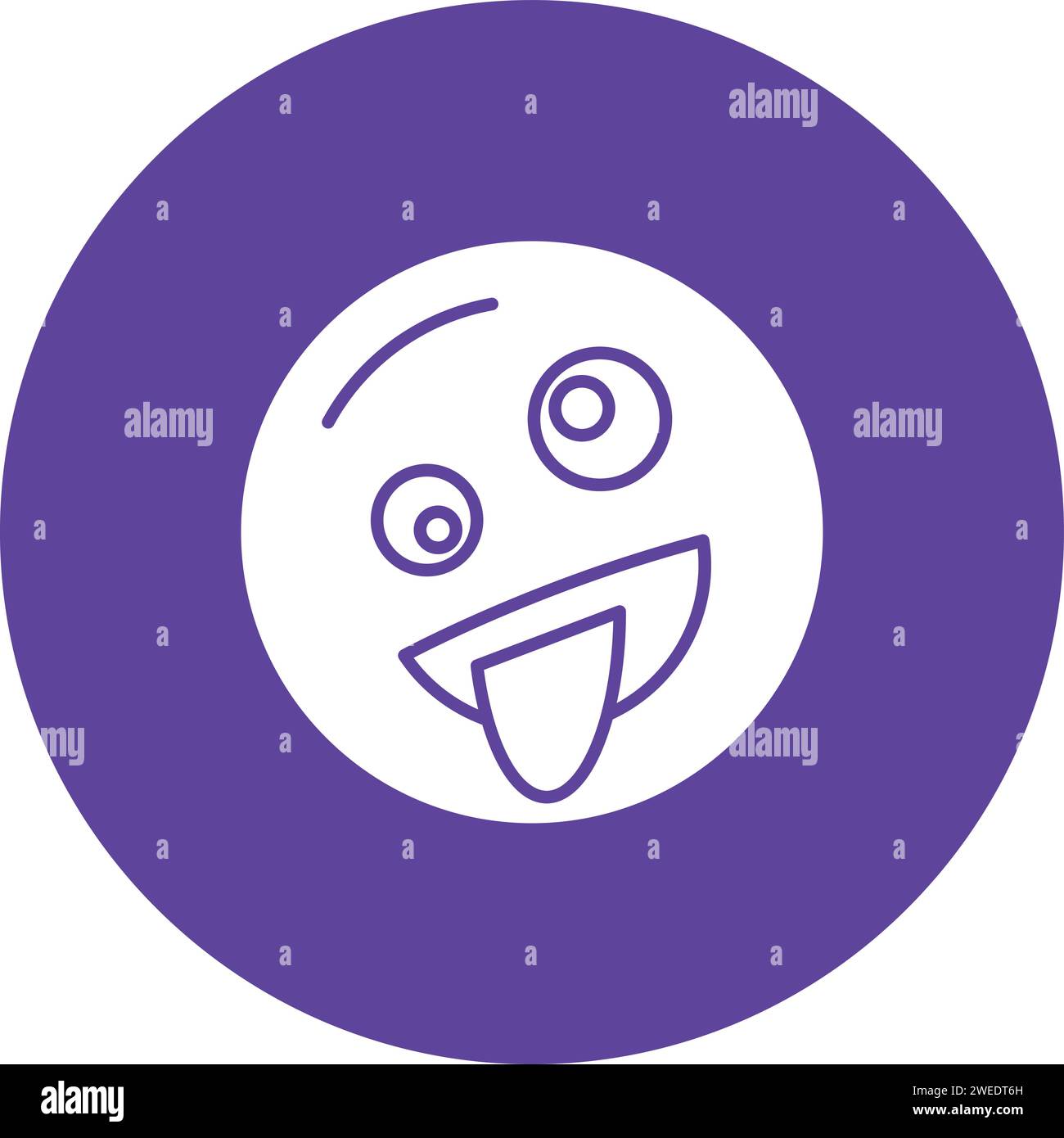 Zany Face icon vector image. Stock Vector