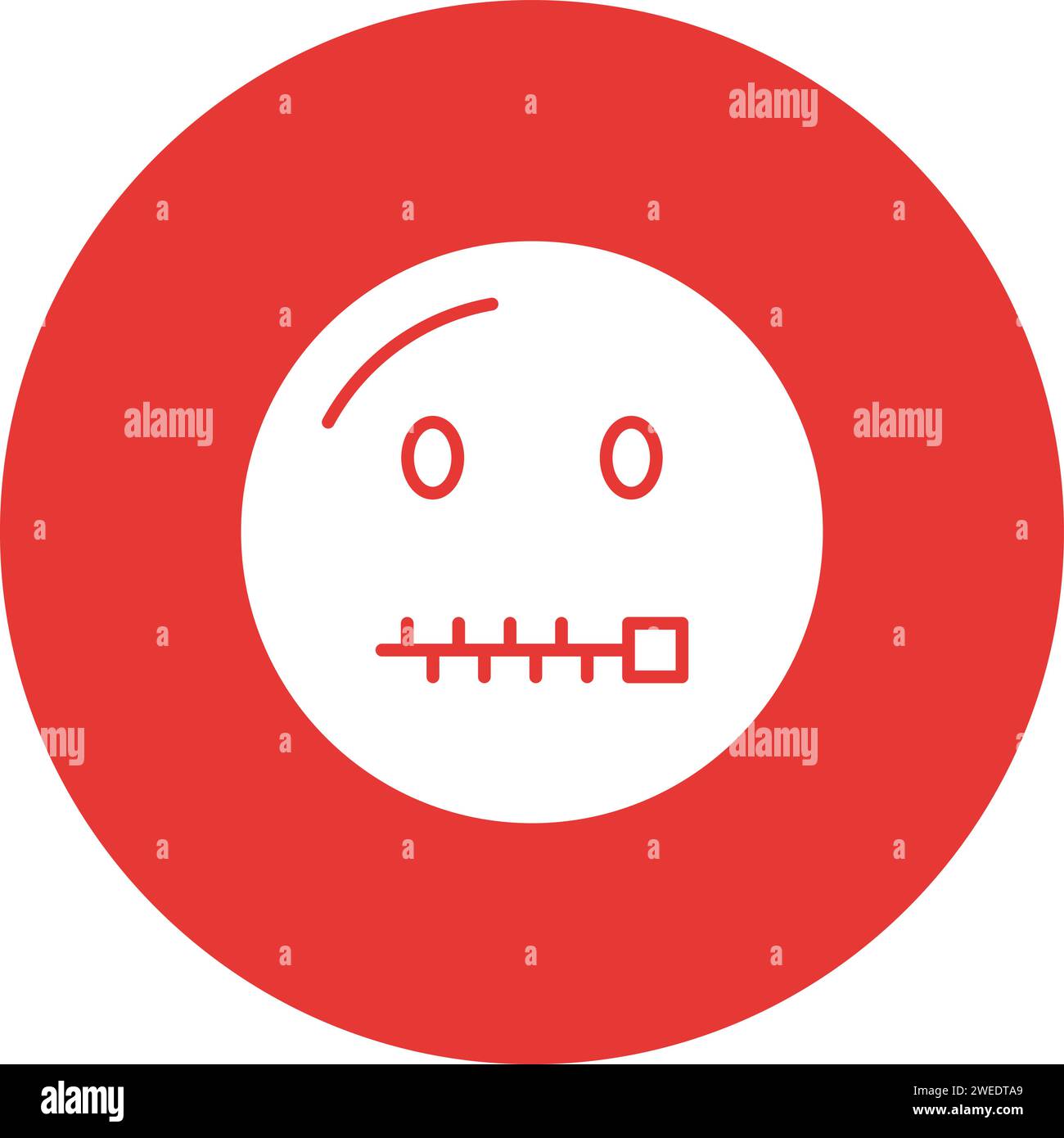 ZipperMouth Face icon vector image Stock Vector Image & Art Alamy