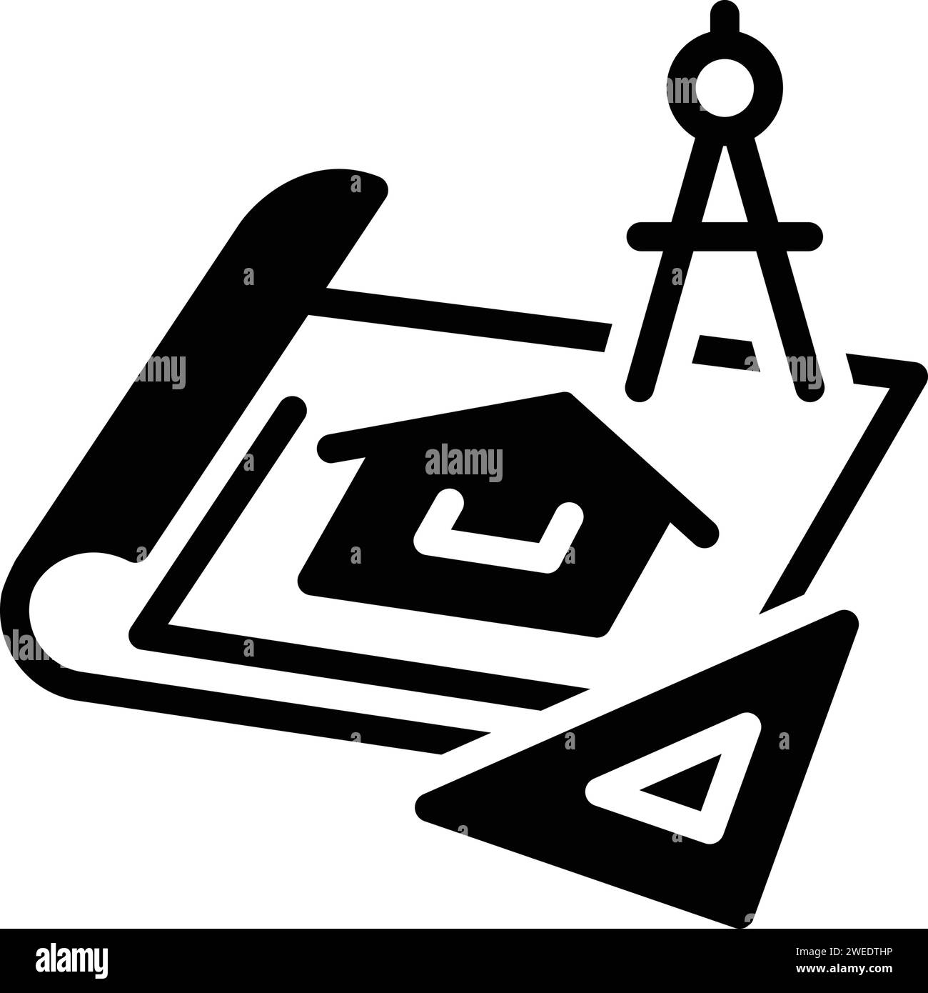 Icon for blueprints,architect Stock Vector