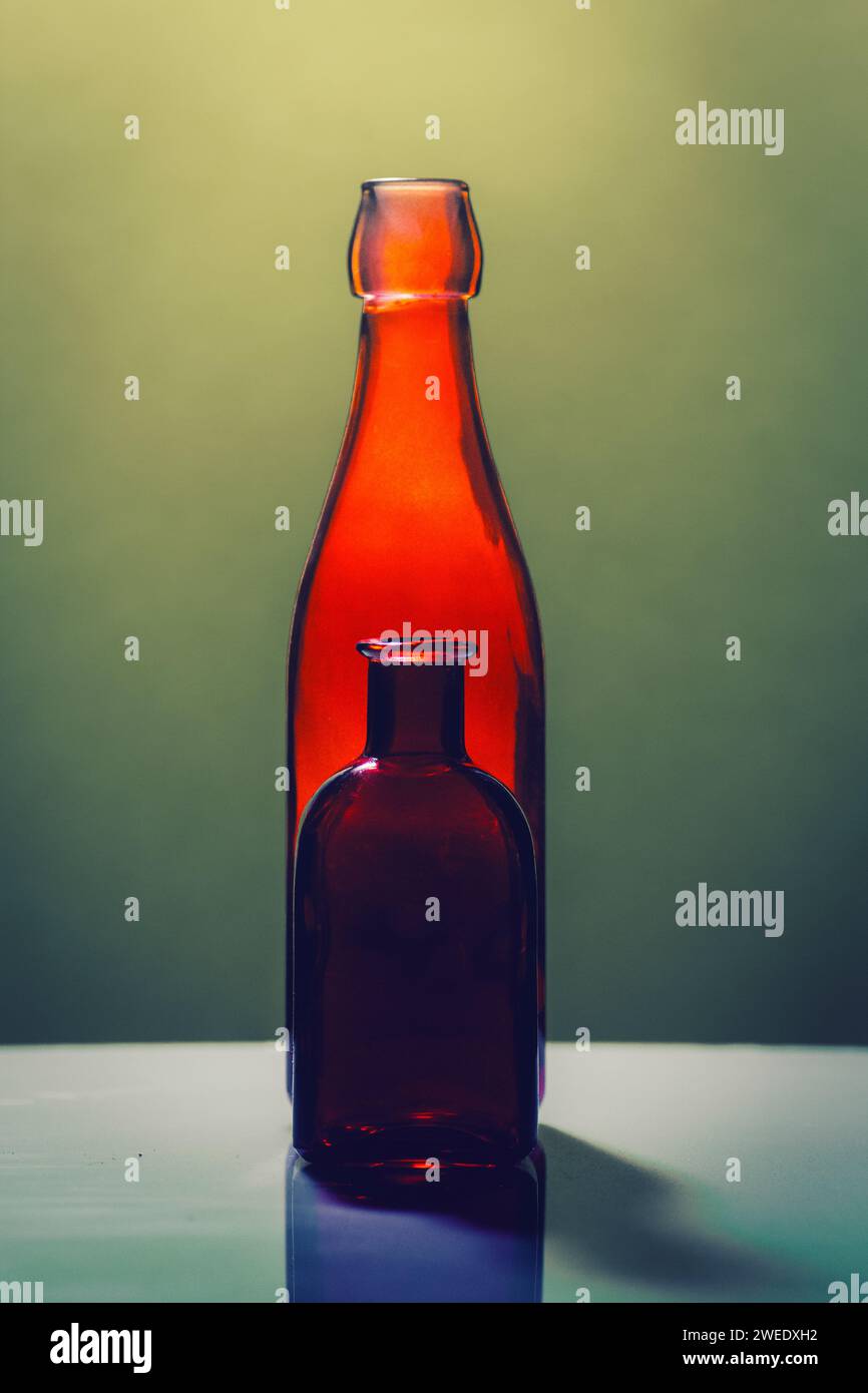 Two different sizes bottles Stock Photo