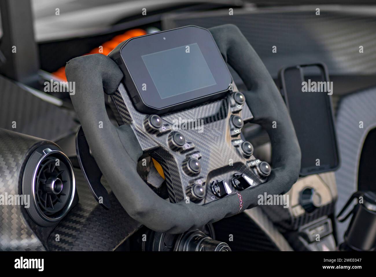 Detachable modern racing car steering wheel with LCD instrument panel