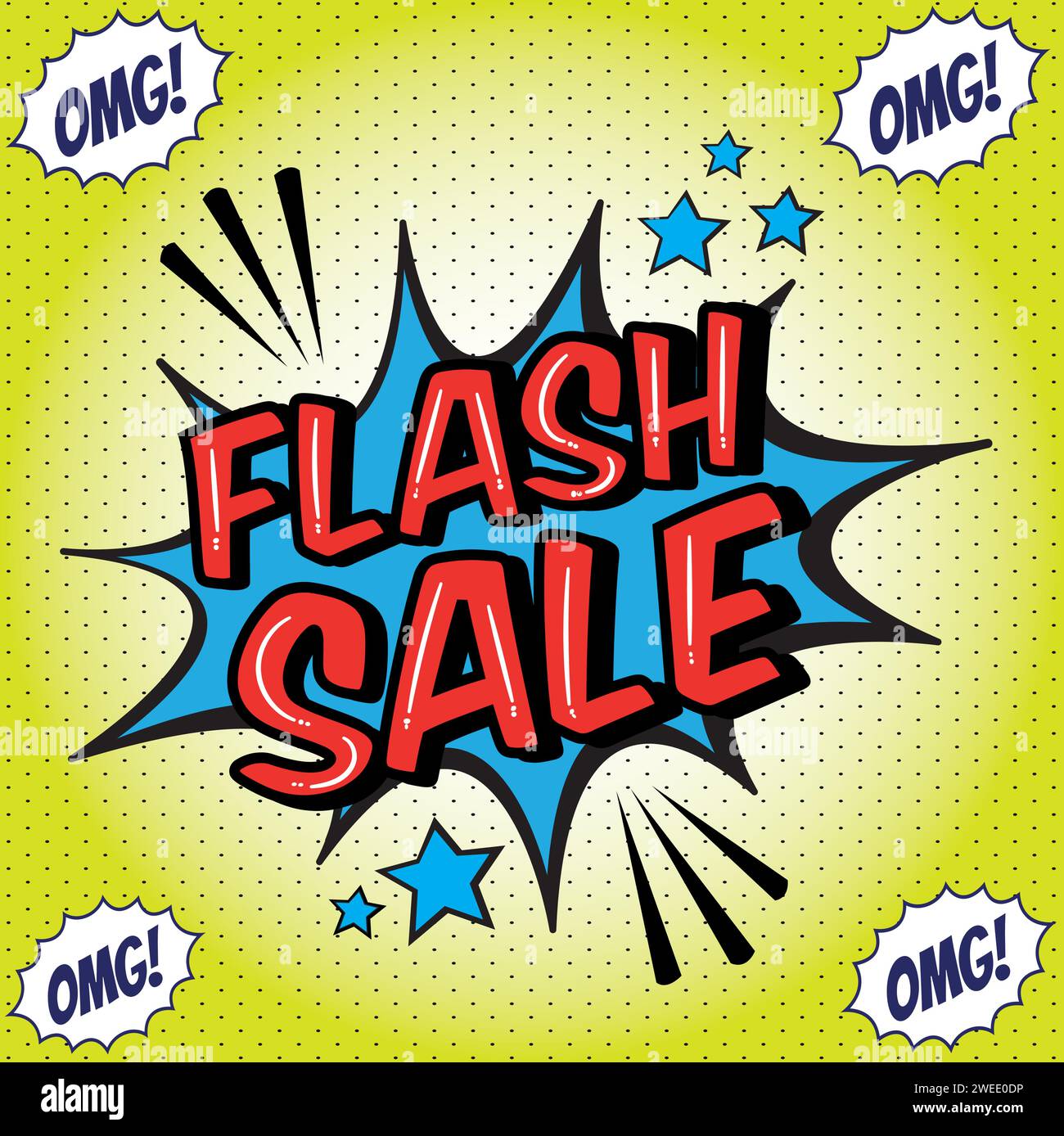flash sale bubble speech pop art style vector image Stock Vector