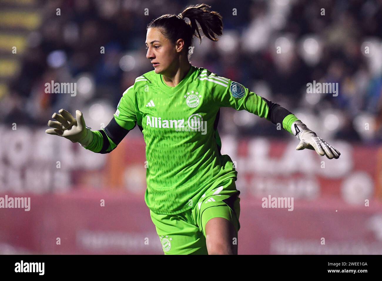 Roma, Lazio. 24th Jan, 2024. Maria Luisa Grohs of Bayern Monaco woman during the WomenÕs Champions League match between Roma Women v Bayern Monaco woman at Tre Fontane stadium in Rome, Italy, January 24th, 2024. Credit: massimo insabato/Alamy Live News Stock Photo