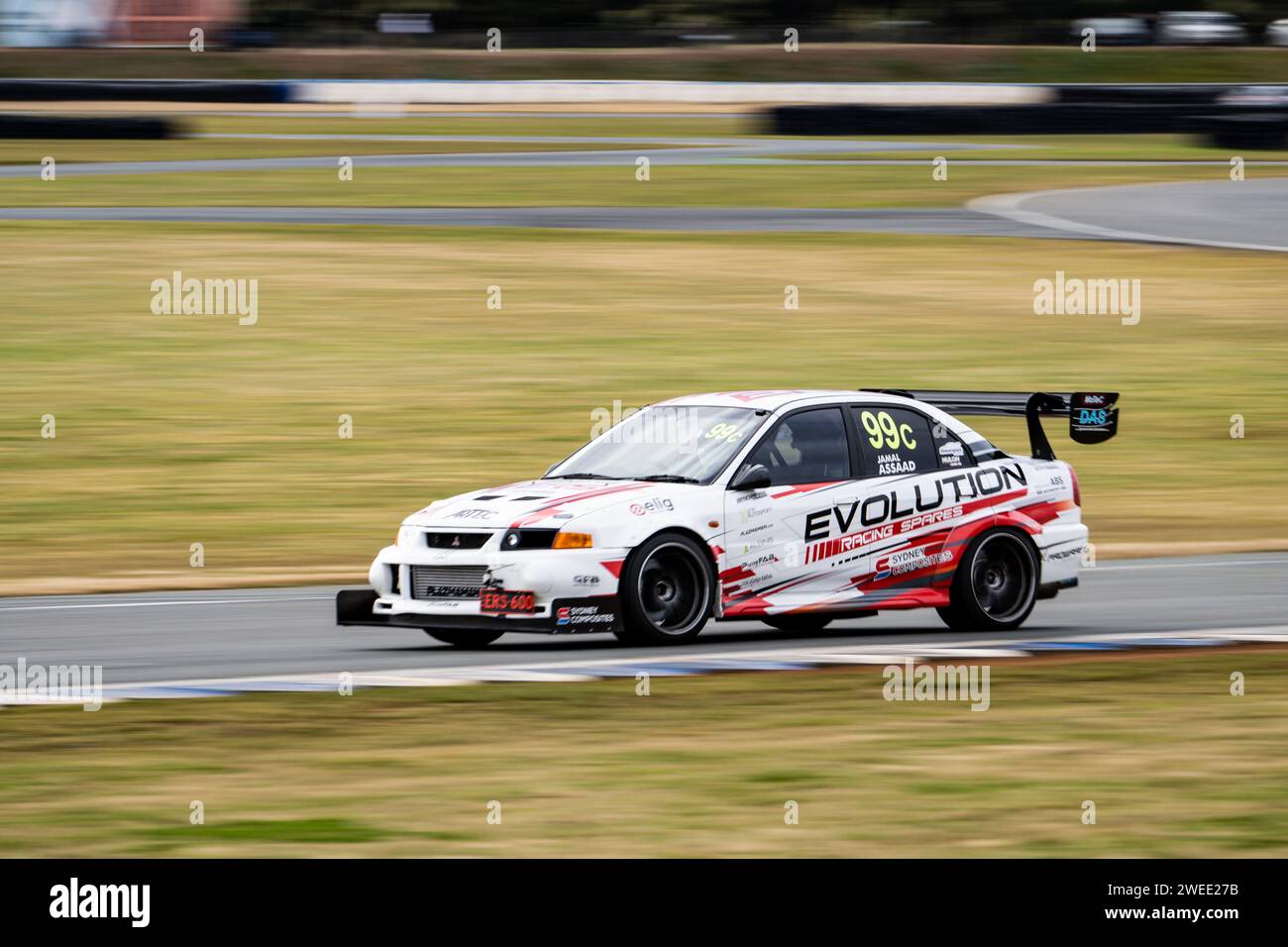 Jamal Assaad driving a Mitsubishi Evo 6RS competes at the 2022 Aus Time Attack event at Wakefield Park Raceway Stock Photo