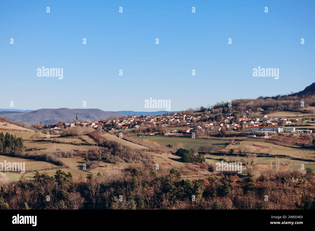 Small villages in the Auvergne region, France Stock Photo