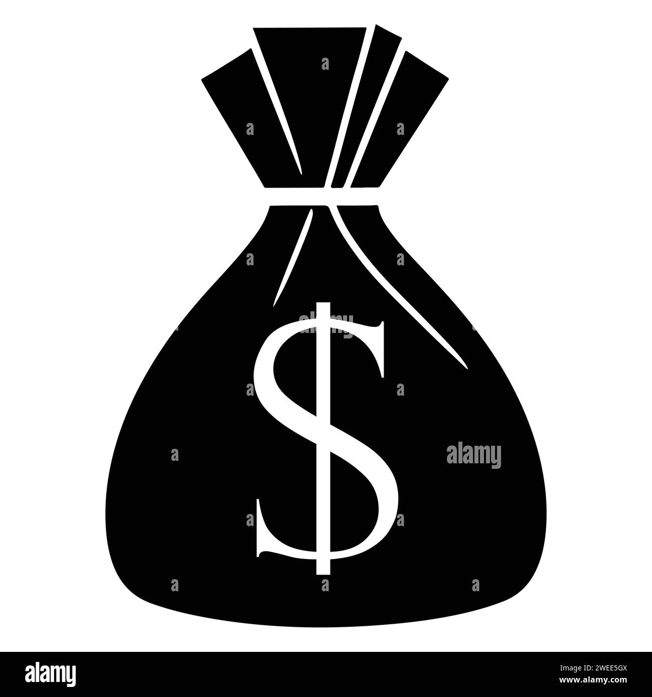 Money Bag Icon on White background. Vector illustration. Wealthy Canvas