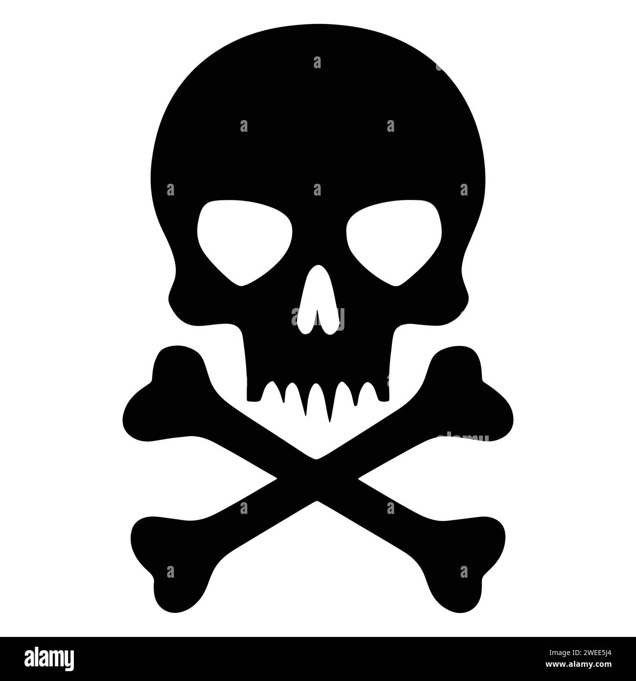 Skull Crossbones Icon. Human skeleton. Skelton Hazard. A Spooky Vector Illustration for