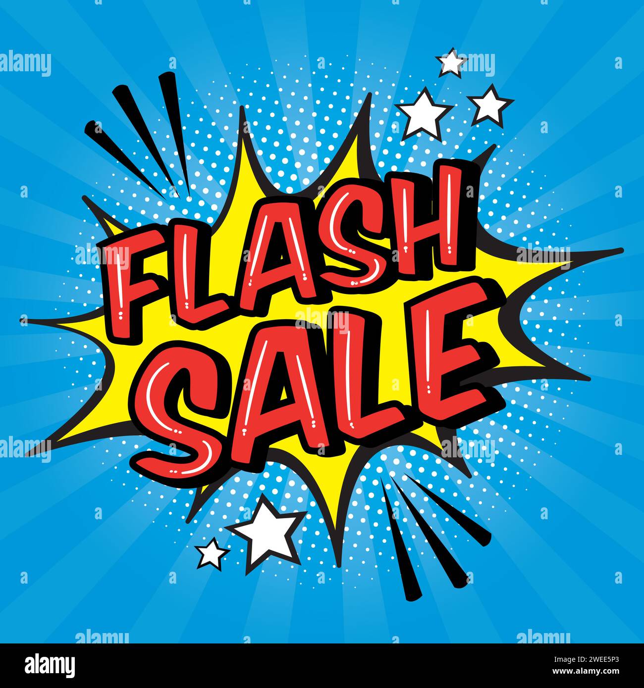 flash sales pop art huge sales text pop vector image Stock Vector