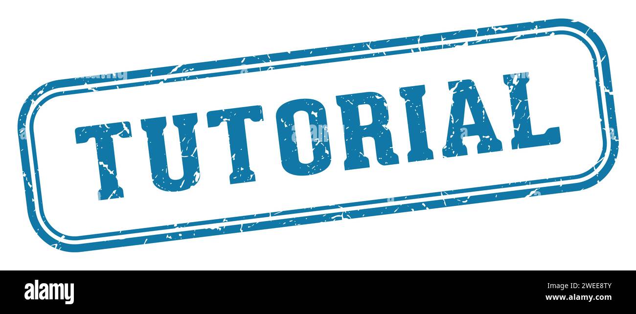 tutorial stamp. tutorial rectangular stamp isolated on white background ...