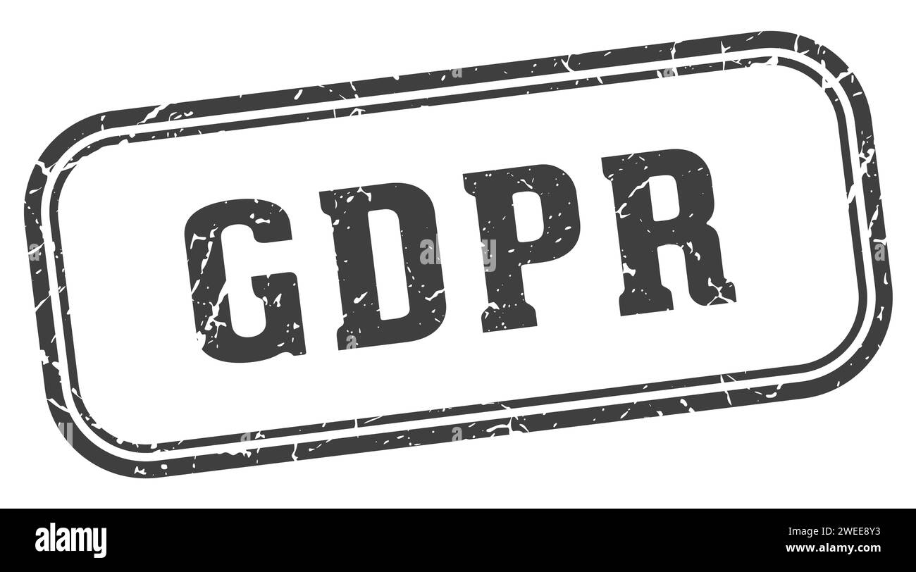 gdpr stamp. gdpr rectangular stamp isolated on white background Stock Vector
