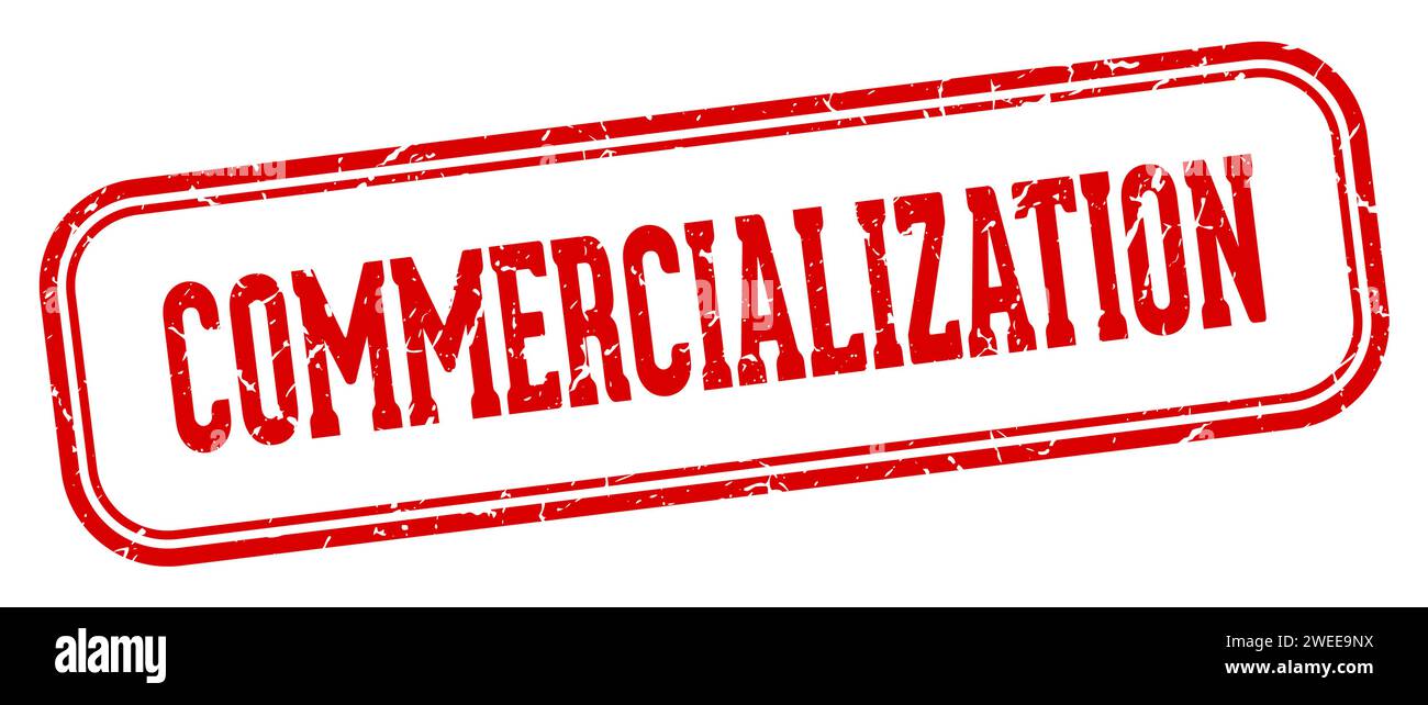 commercialization stamp. commercialization rectangular stamp isolated on white background Stock Vector