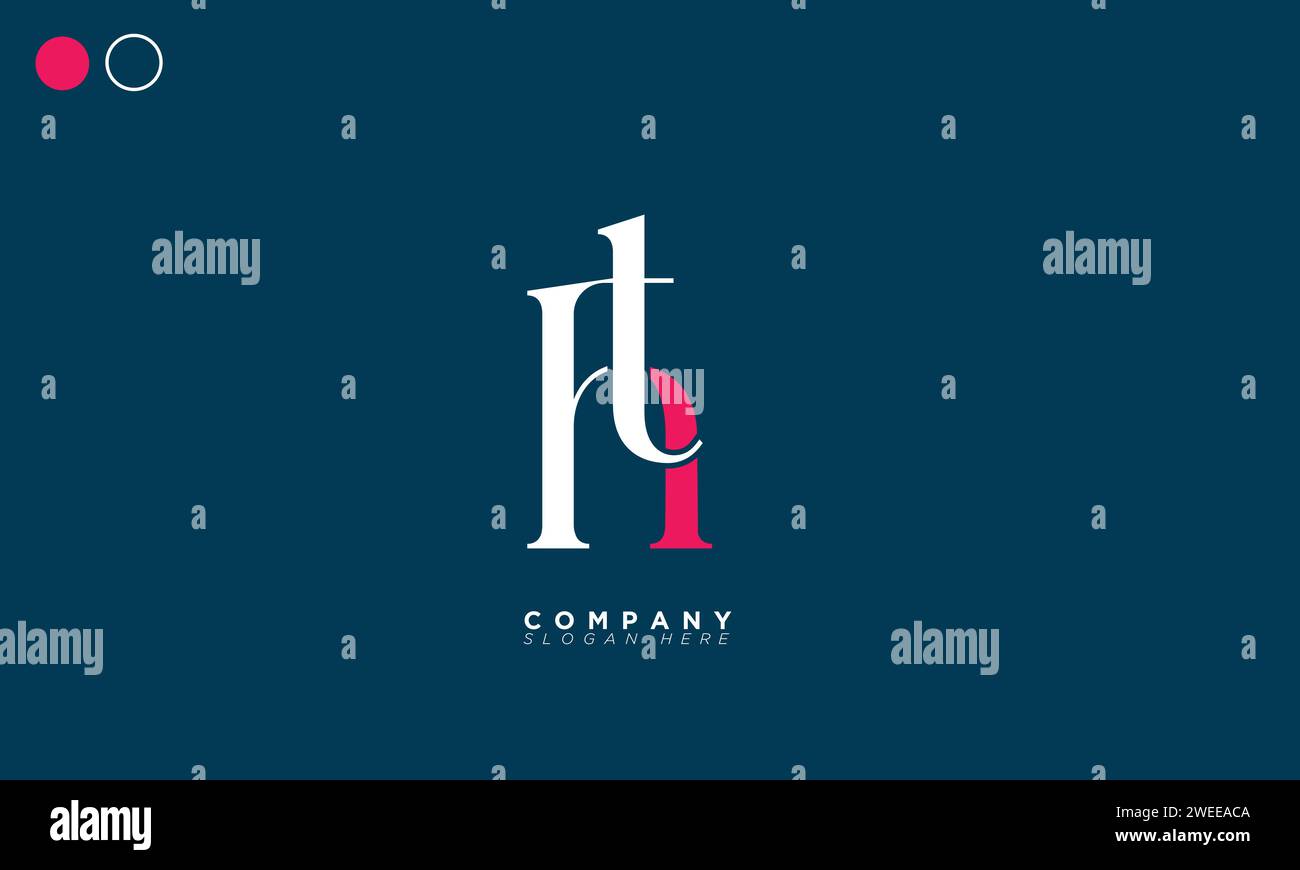 HT Alphabet letters Initials Monogram logo Stock Vector