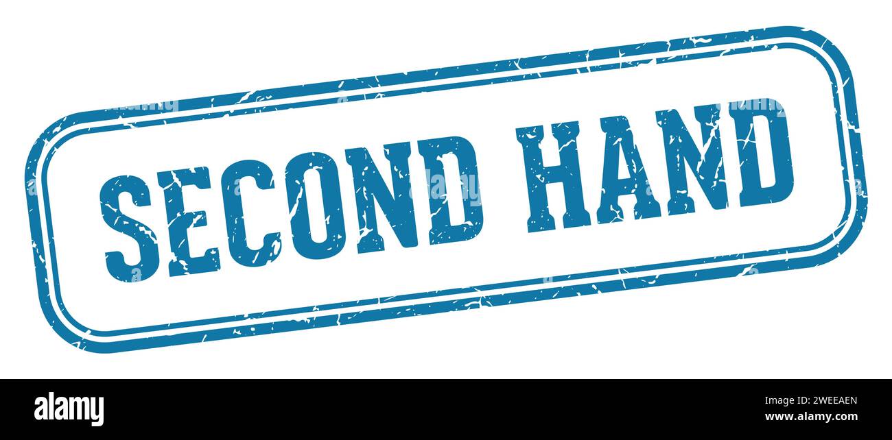 second hand stamp. second hand rectangular stamp isolated on white background Stock Vector Image
