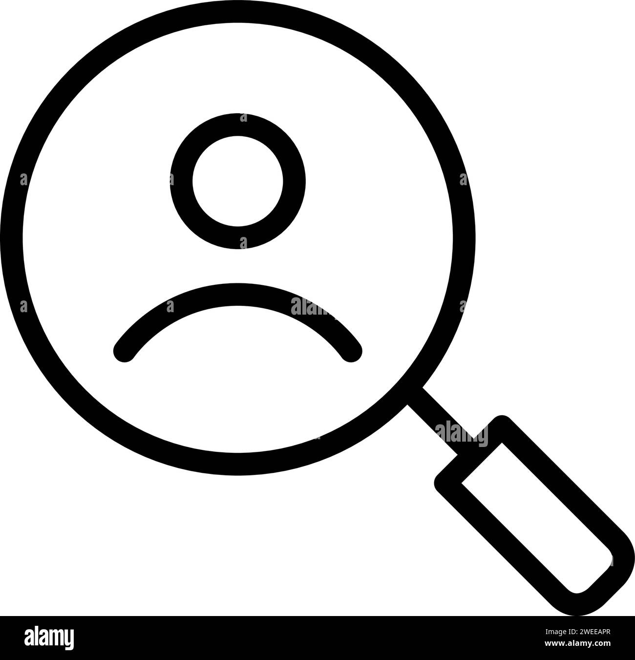 Searching users online. Magnifying glass and person symbol. Pixel ...