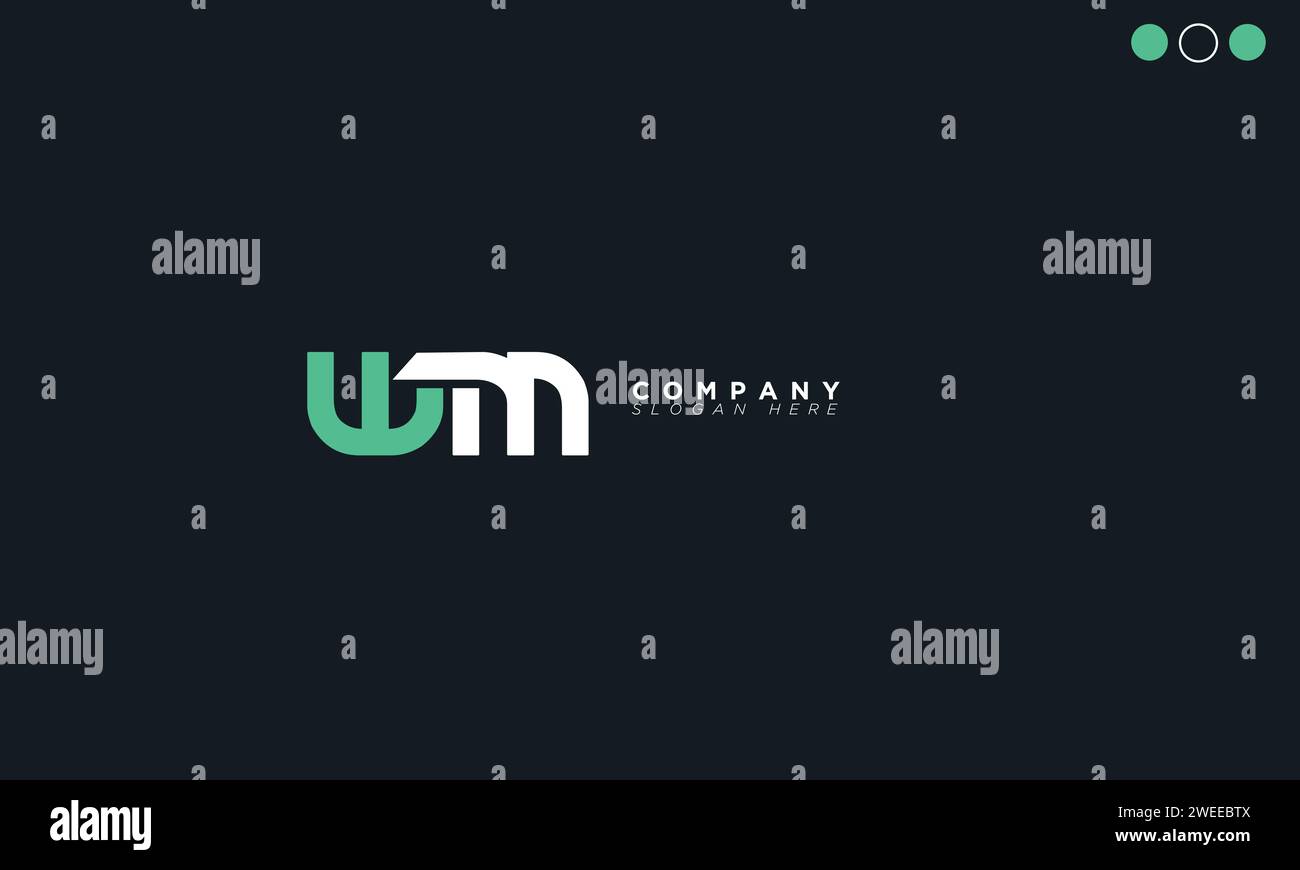 WM Alphabet letters Initials Monogram logo Stock Vector