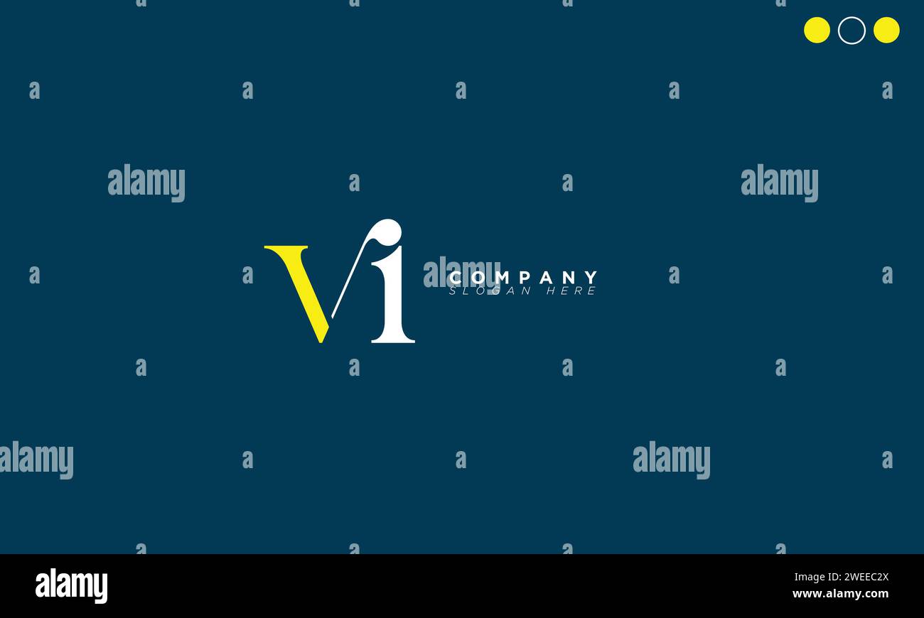 VI Alphabet letters Initials Monogram logo Stock Vector