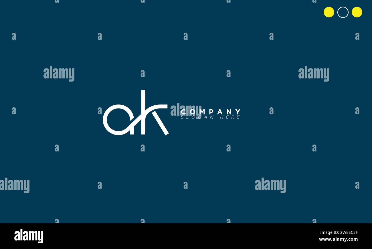 AK Alphabet letters Initials Monogram logo Stock Vector