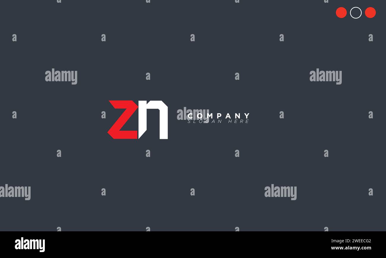 ZN Alphabet letters Initials Monogram logo Stock Vector