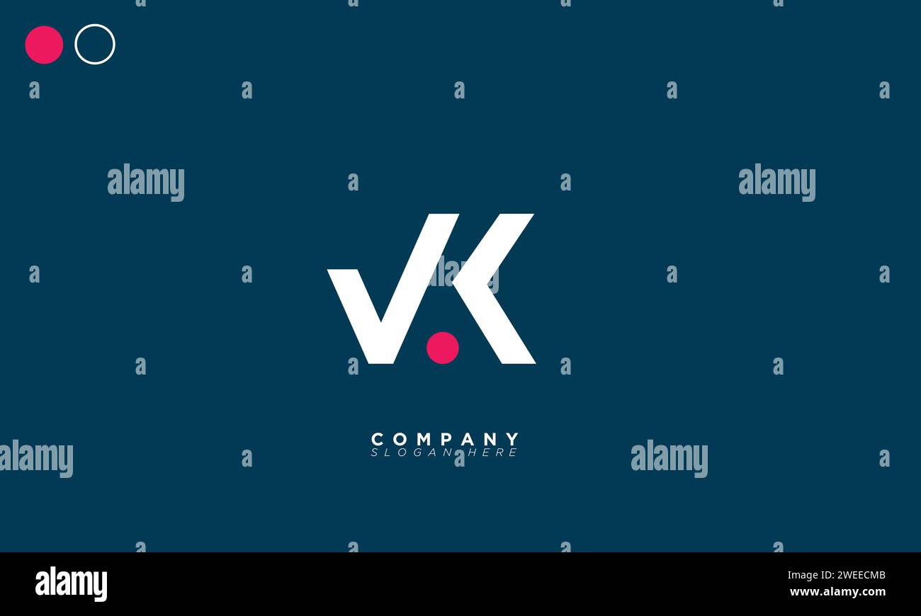 VK Alphabet letters Initials Monogram logo Stock Vector