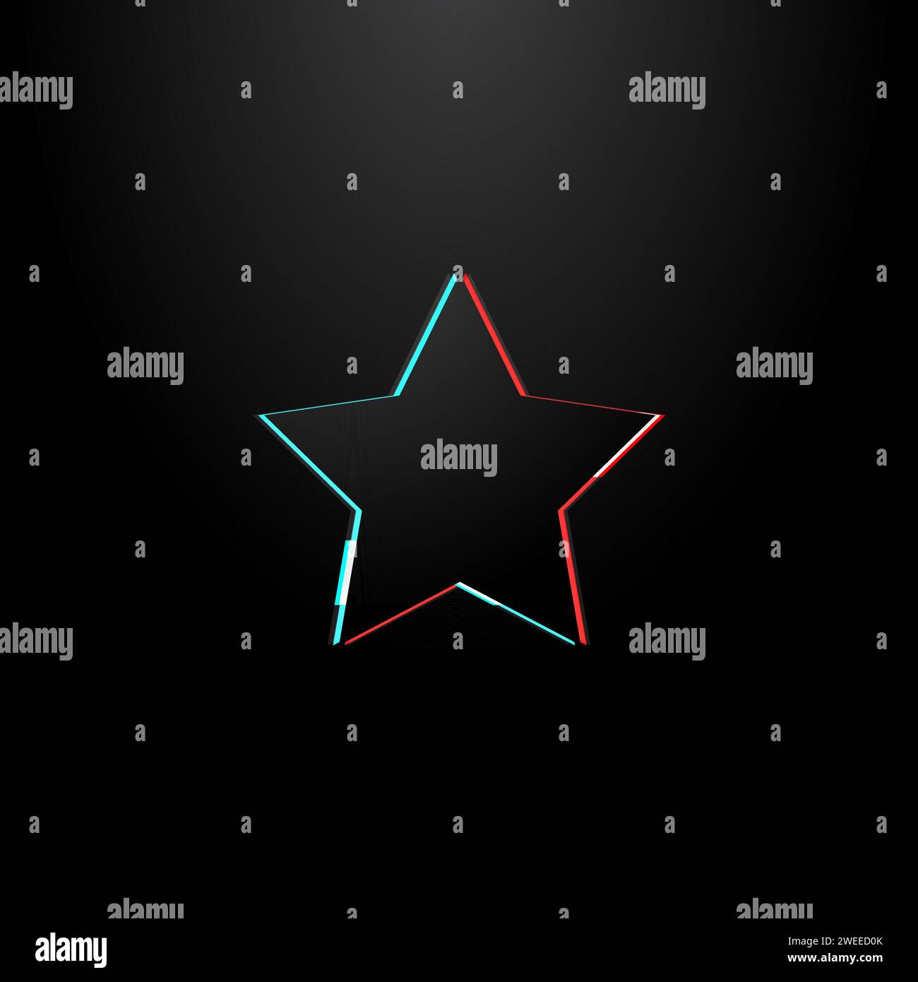 Glitch distorted STAR geometric shape . Minimal art design. Glitched ...