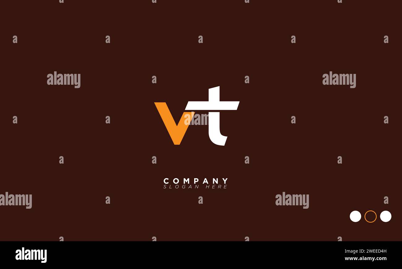 VT Alphabet letters Initials Monogram logo Stock Vector