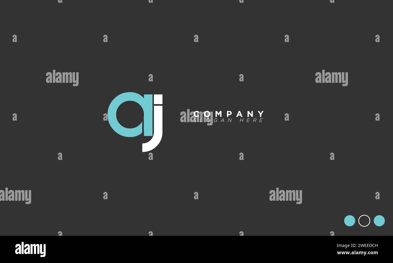 AJ Alphabet letters Initials Monogram logo Stock Vector