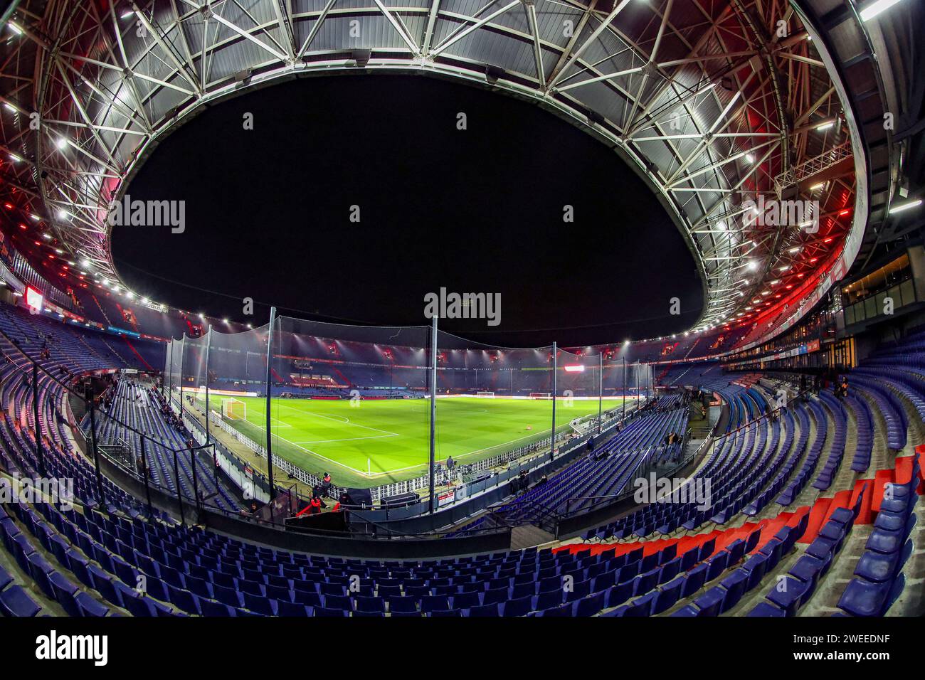 ROTTERDAM, NETHERLANDS - JANUARY 24: stadium overview inside during the Eredivisie match of SC Feyenoord and PSV Eindhoven at de Kuip on January 24, 2 Stock Photo