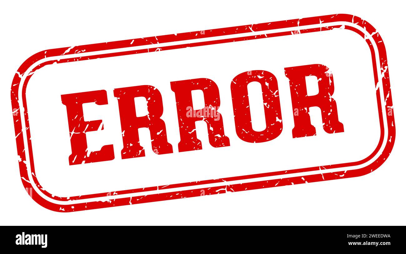 error stamp. error rectangular stamp isolated on white background Stock Vector