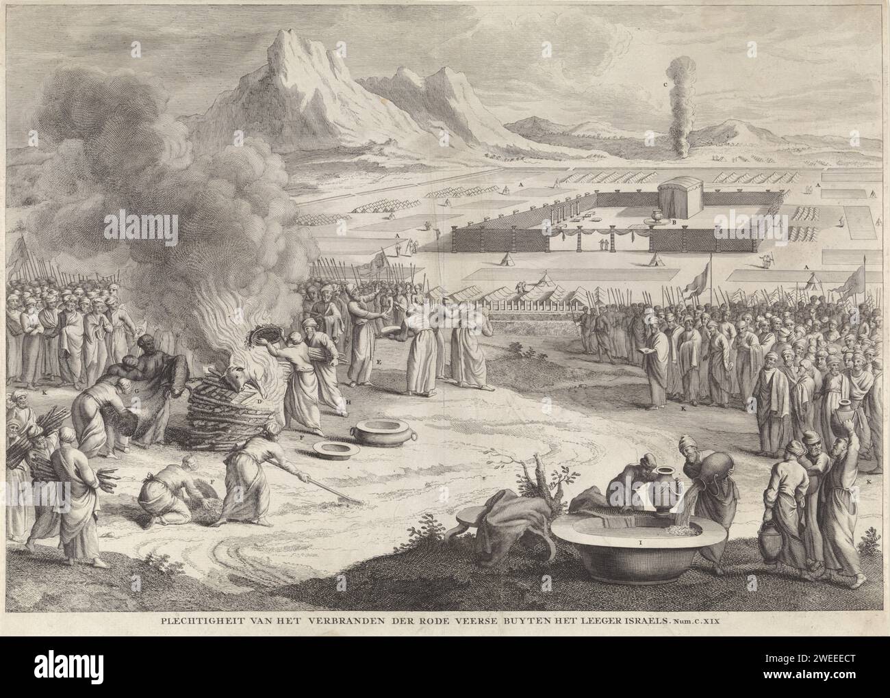 Vache Rouge Israel Sacrifice of a red cow through the Israelites, Anonymous, 1700 - 1800 ...