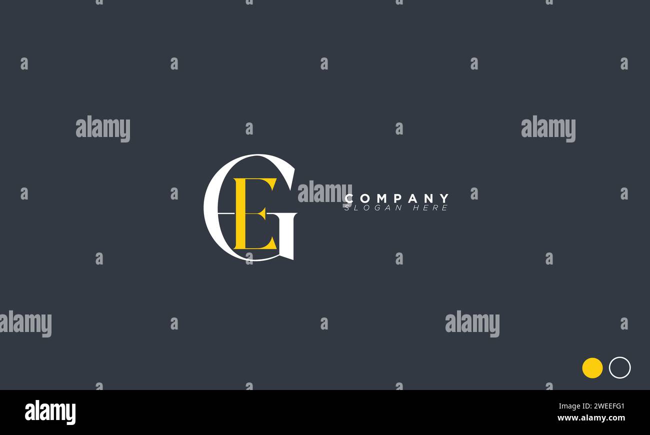EG Alphabet letters Initials Monogram logo Stock Vector