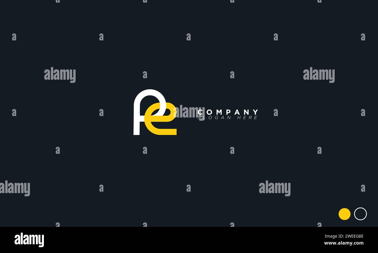 PE Alphabet letters Initials Monogram logo Stock Vector