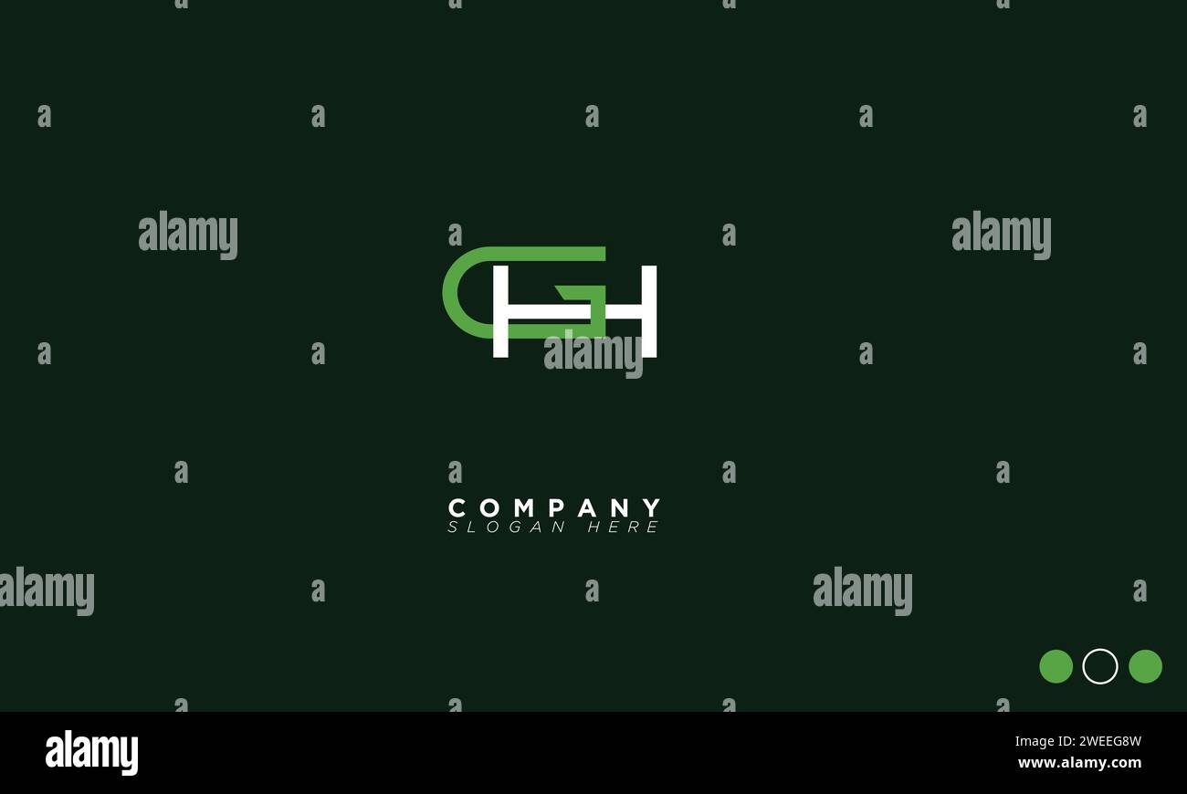 GH Alphabet letters Initials Monogram logo Stock Vector