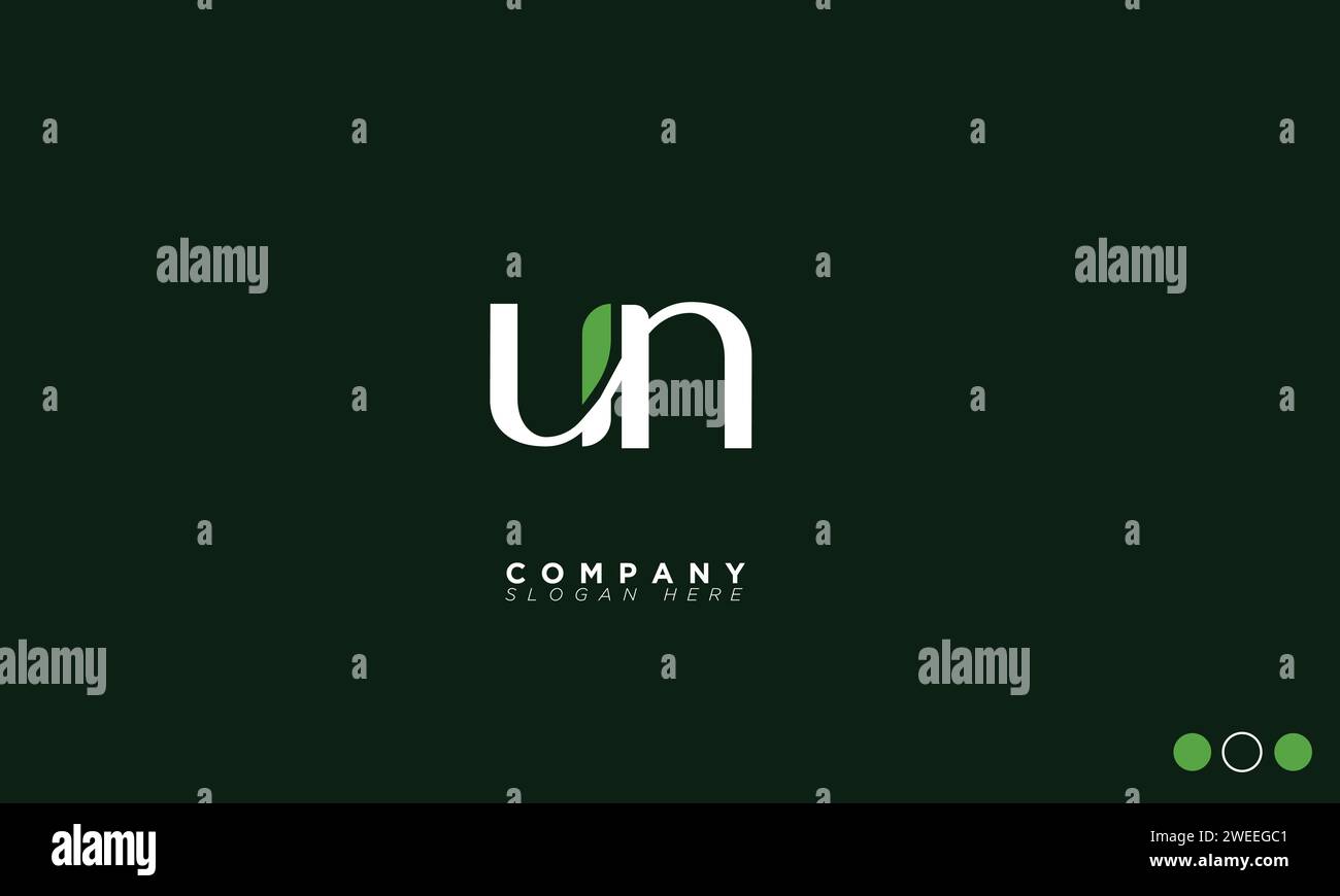 UN Alphabet letters Initials Monogram logo Stock Vector