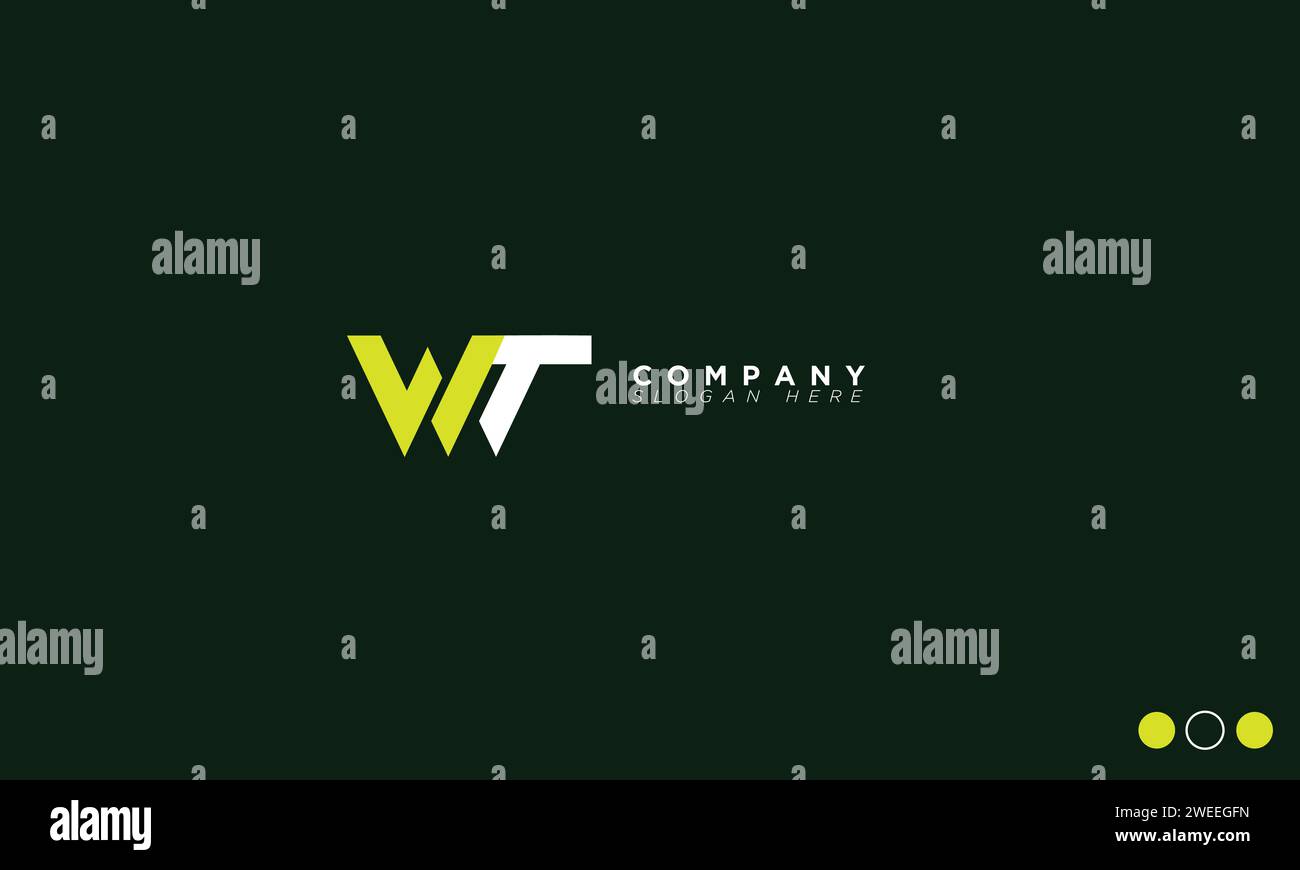 WT Alphabet letters Initials Monogram logo Stock Vector