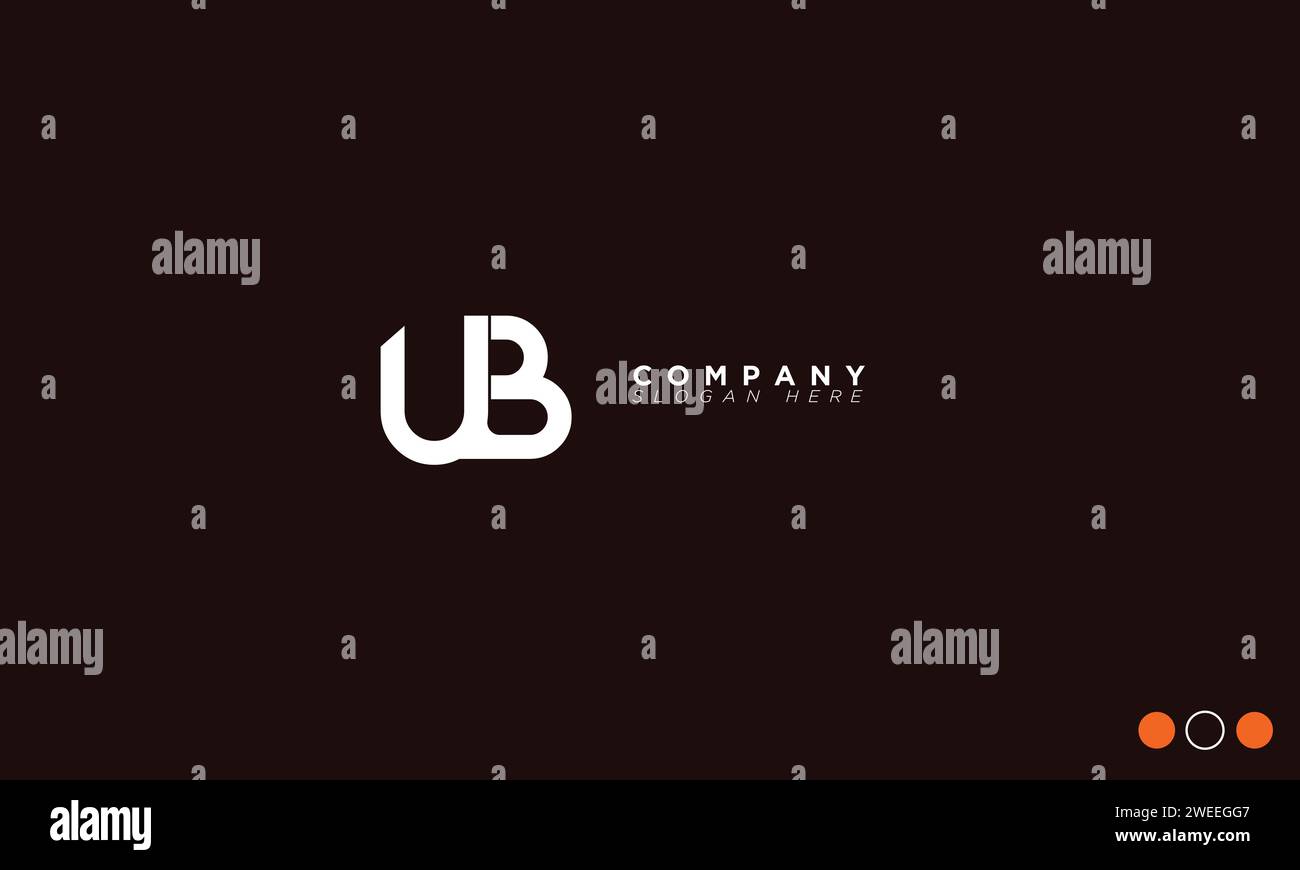 UB Alphabet letters Initials Monogram logo Stock Vector