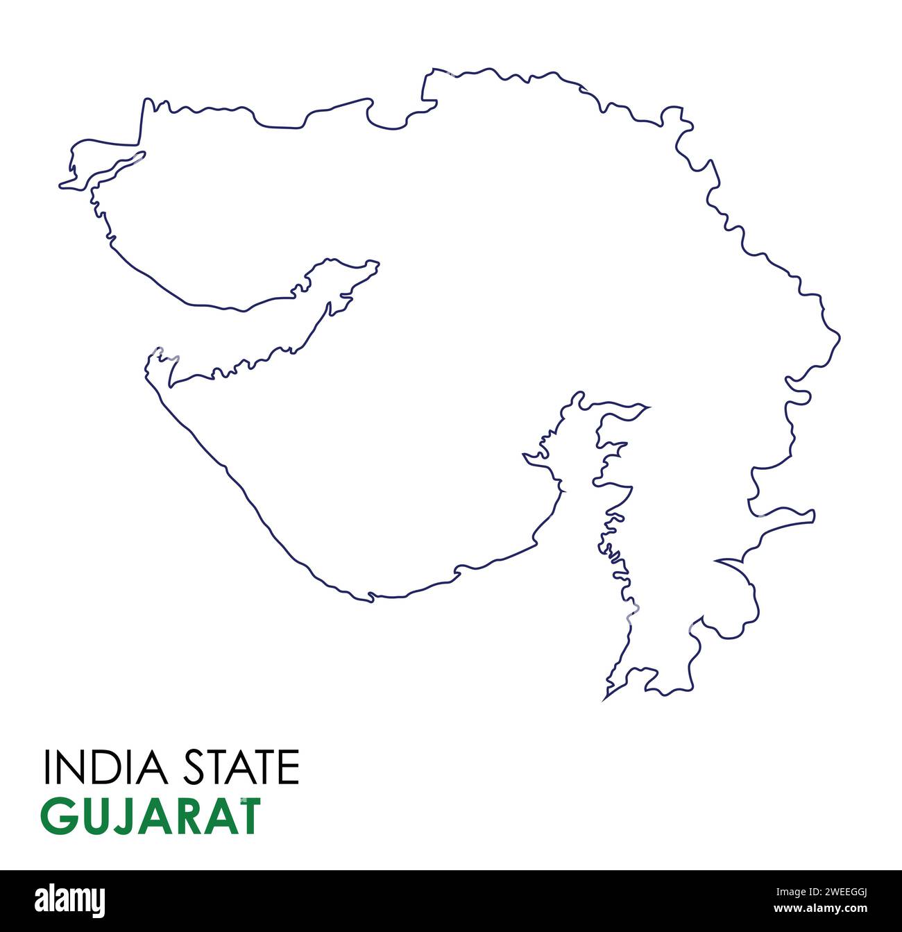Gujarat map of Indian state. Gujarat map vector illustration. Gujarat