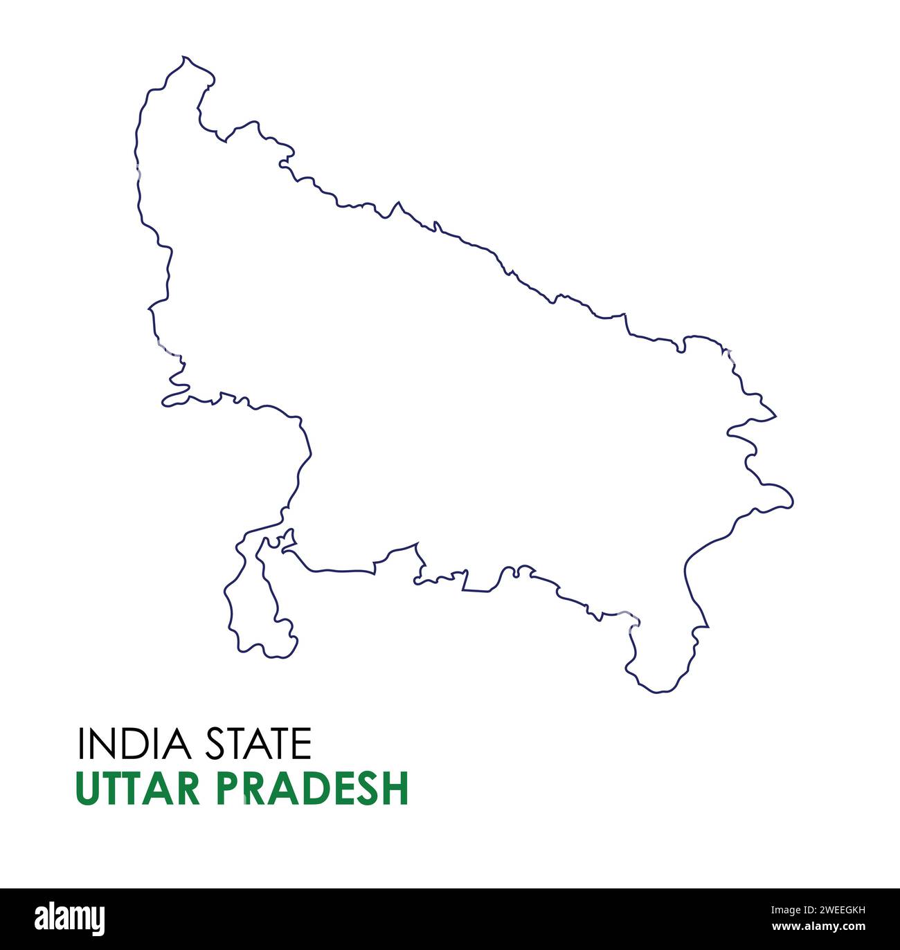 Uttar Pradesh map of Indian state. Uttar Pradesh map vector