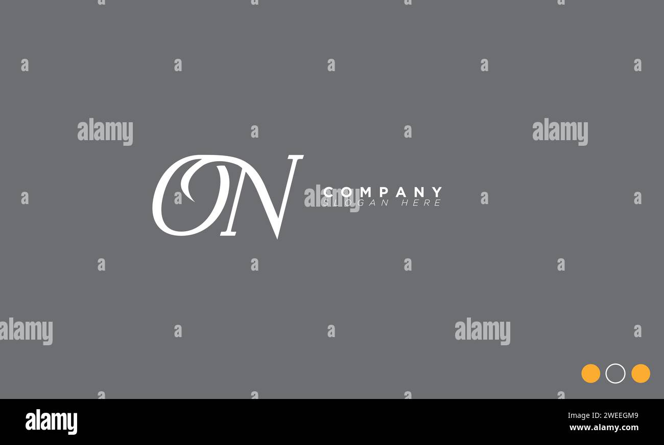 ON Alphabet letters Initials Monogram logo Stock Vector
