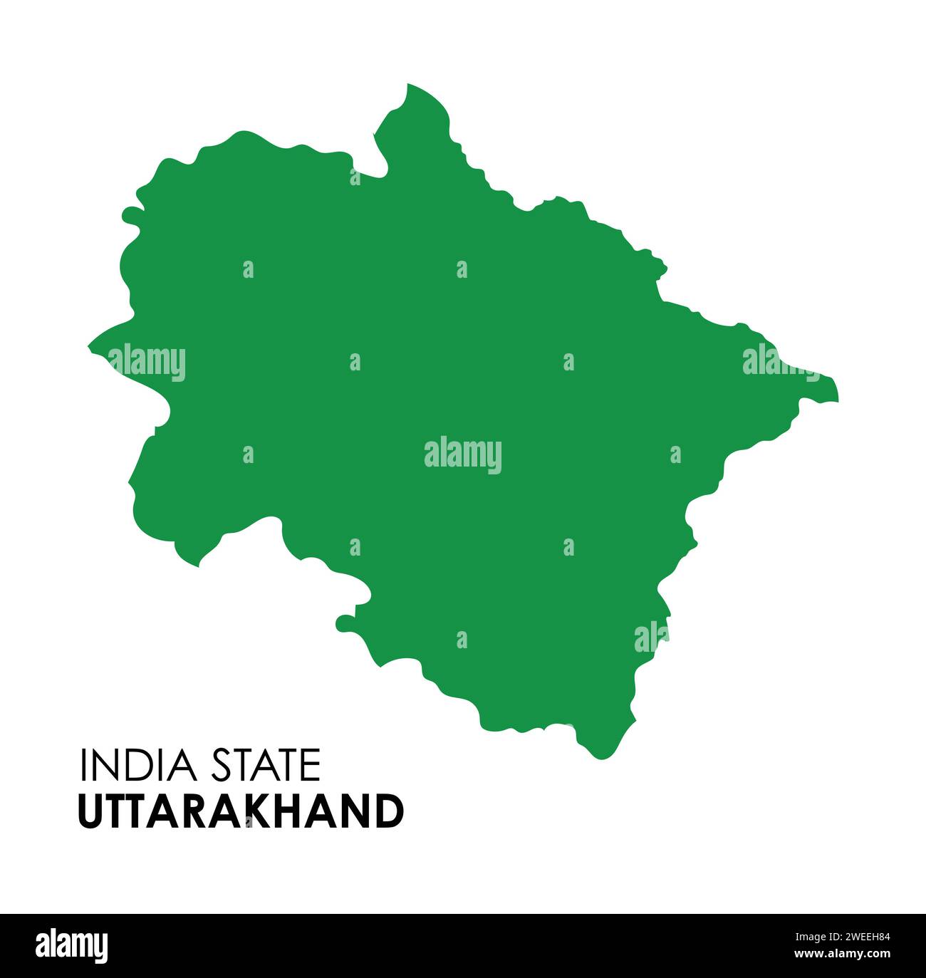 Uttarakhand map of Indian state. Uttarakhand map vector illustration