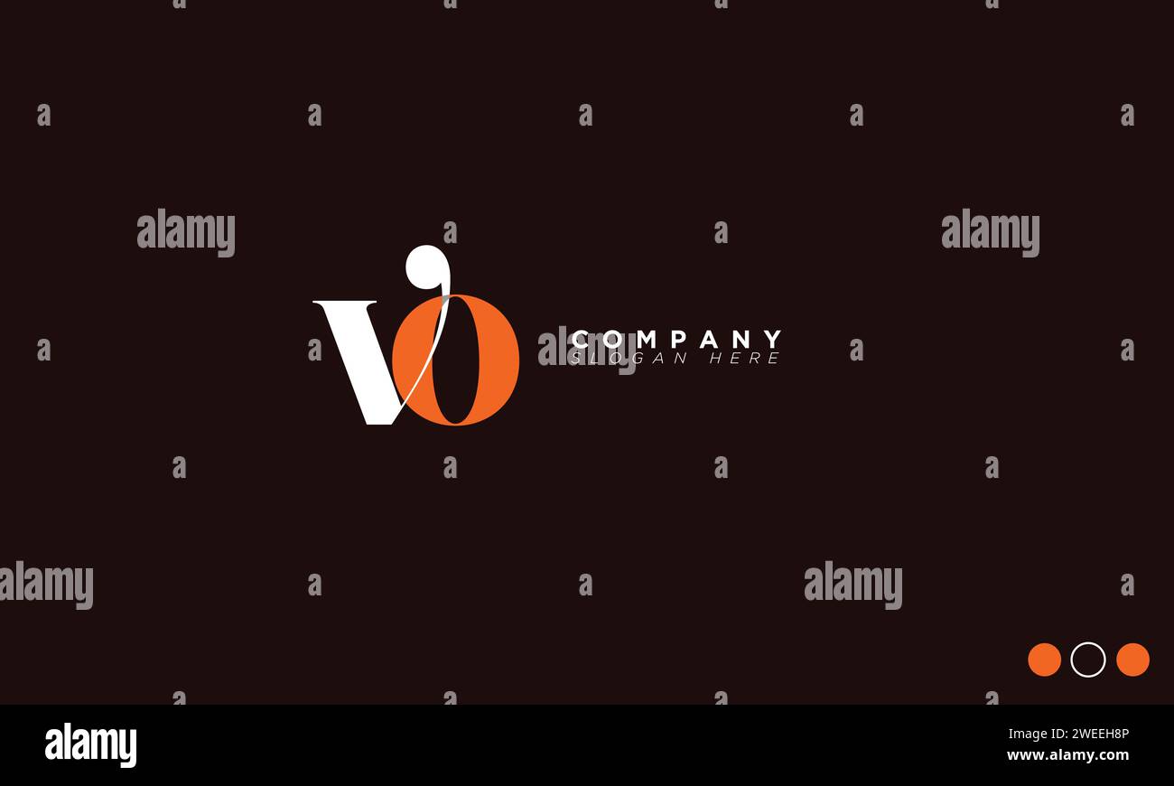 VO Alphabet letters Initials Monogram logo Stock Vector