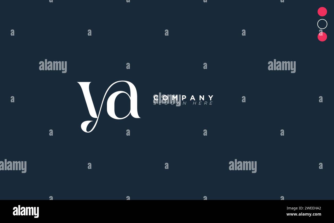 YA Alphabet letters Initials Monogram logo Stock Vector