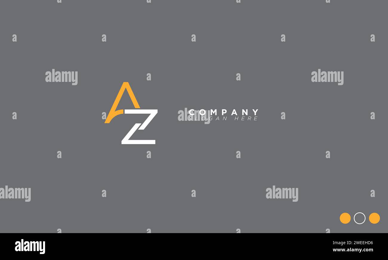AZ Alphabet letters Initials Monogram logo Stock Vector