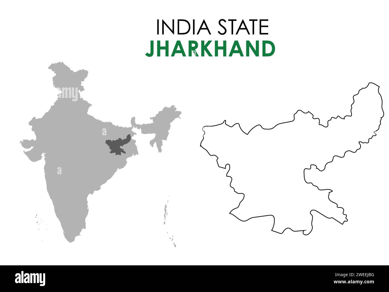 Jharkhand map of Indian state. Jharkhand map vector illustration