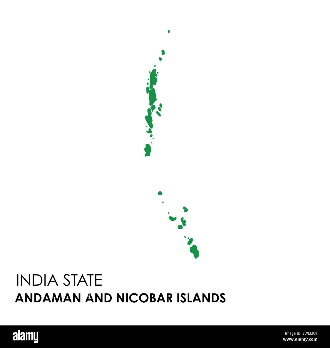 Andaman and Nicobar Islands map of Indian state. Andaman and Nicobar
