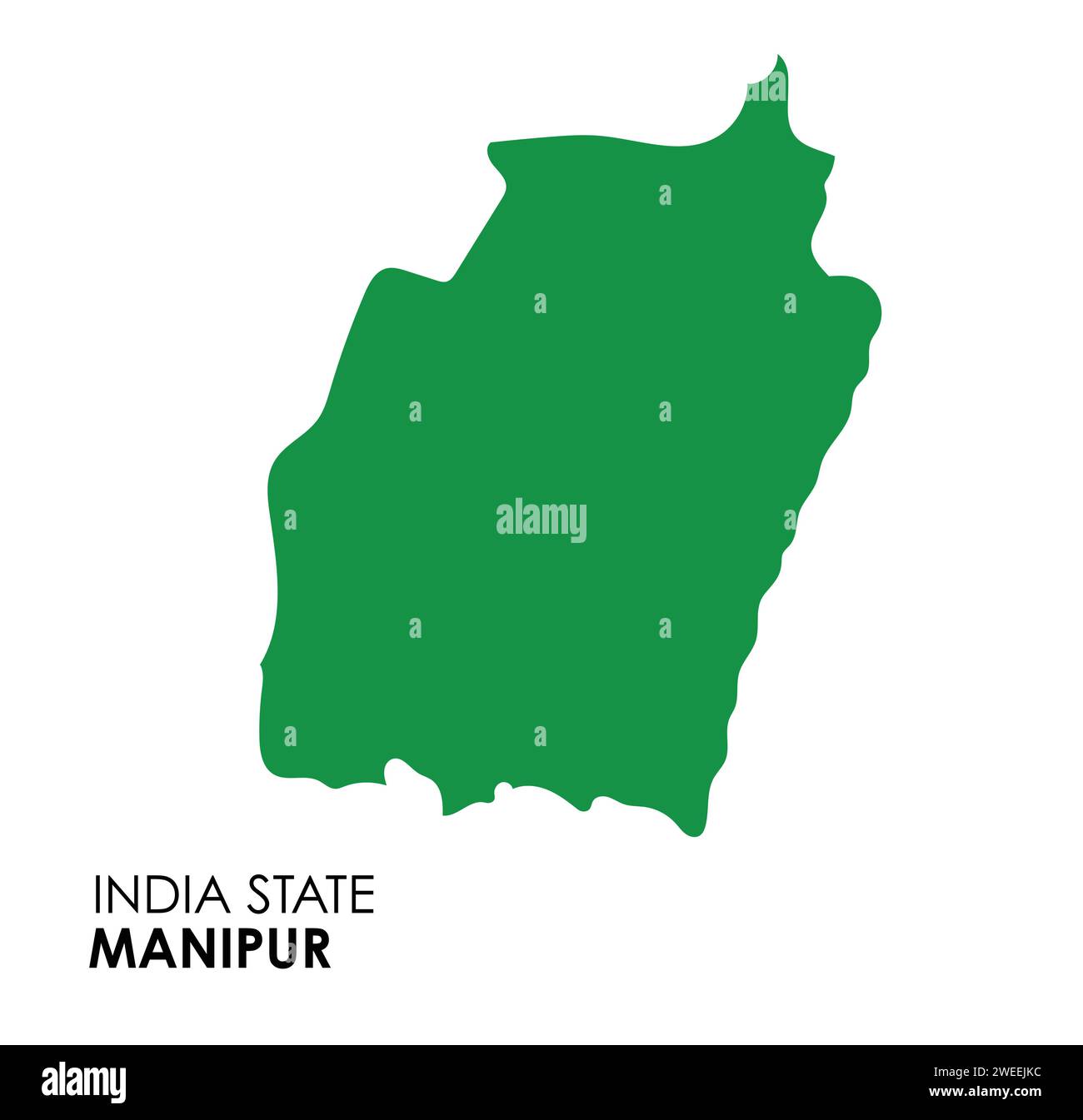 Manipur map of Indian state. Manipur map vector illustration. Manipur