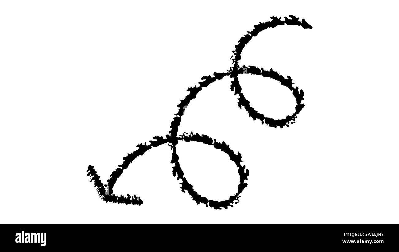 Hand drawn crayon chalk charcoal line arrows set. curvy and wavy arrows ...