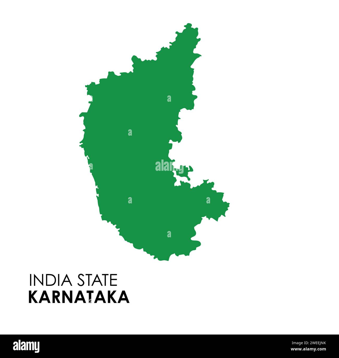 Karnataka map of Indian state. Karnataka map vector illustration. Karnataka map on white background. Stock Vector