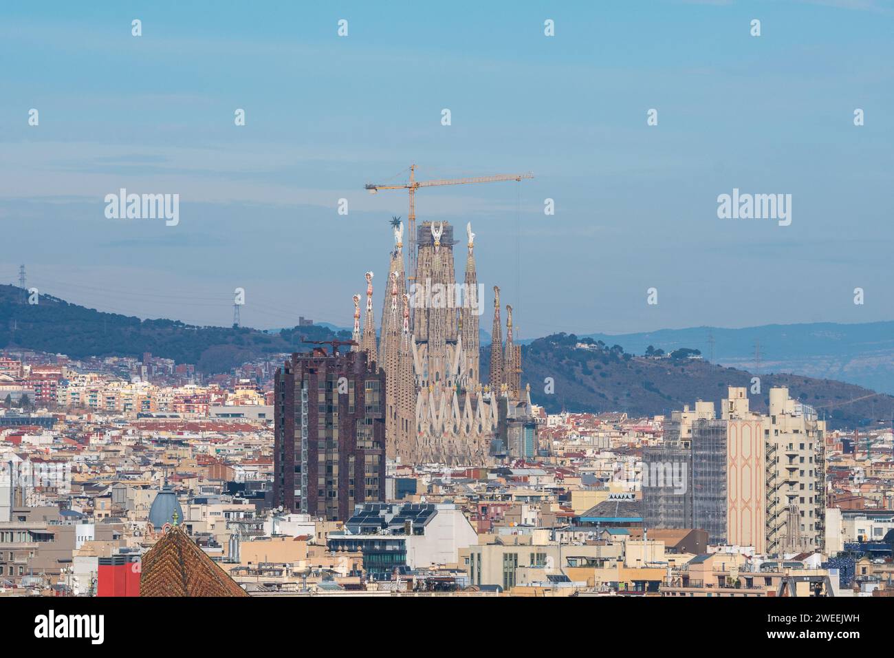 Sagrada Familia view from high angle view Stock Photo