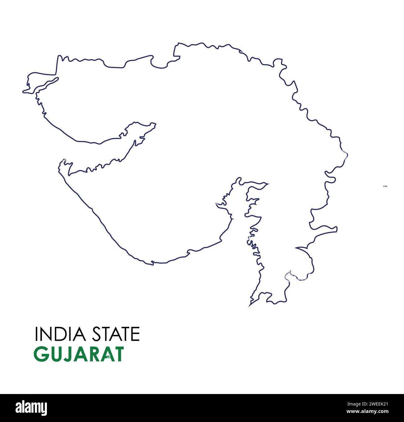 Gujarat map of Indian state. Gujarat map vector illustration. Gujarat map on white background